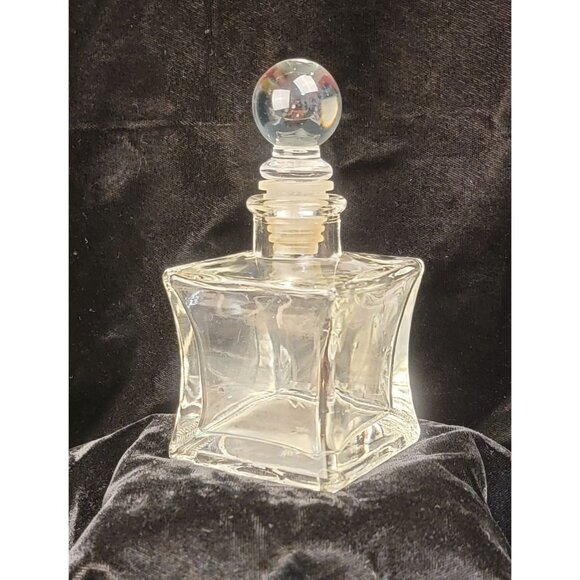 Vintage Glass Perfume Bottle with Clear Spherical Stopper - Picture 1 of 13
